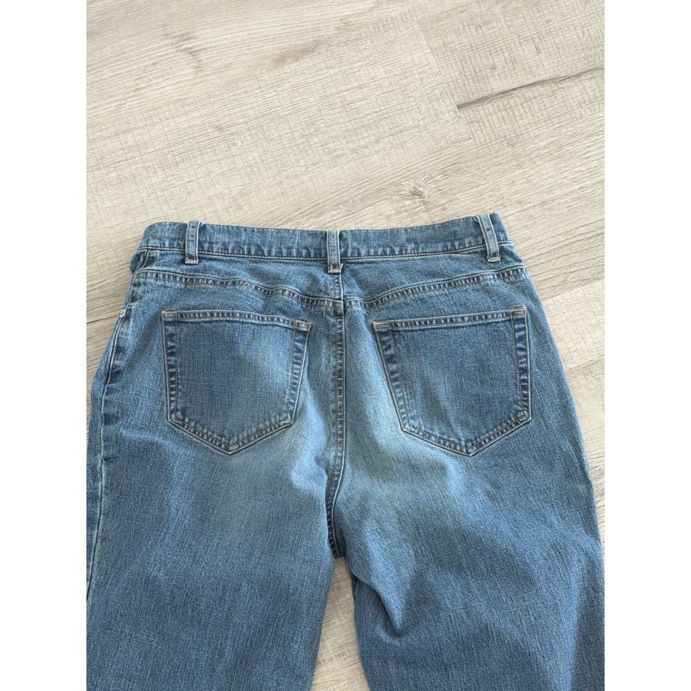 Lands End Womens 10P Petite Blue Denim Mid Rise Bootcut Jeans Medium Wash - Picture 8 of 8